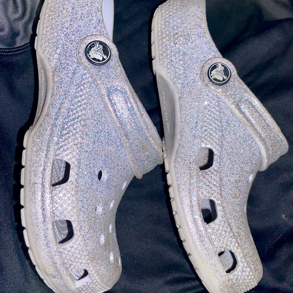 Girls Glitter Crocs size 2